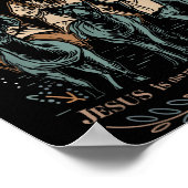 Retro O Holy Night Our King Is Here Christian Reli ポスター (角)