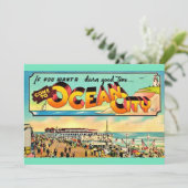 Retro Ocean City NJ Greetings Big 5x7 Postcard サンキューカード (スタンド正面)