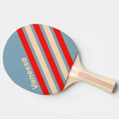 Retro Ocean Horizon Angled Striping with Name 卓球ラケット (横)