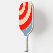 Retro Ocean Horizon Circle Stripe with Name ピックルボールラケット (左)