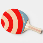 Retro Ocean Horizon Circle Stripe with Name 卓球ラケット (横)