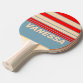 Retro Ocean Horizon Striping with Name 卓球ラケット (正面アングル)
