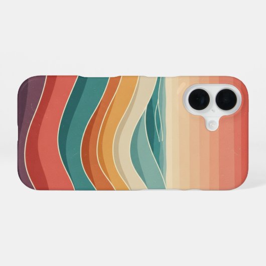 Retro Ocean Layers iPhone 16ケース (裏面横)