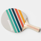 Retro Ocean Rainbow Angled Striping with Name 卓球ラケット (横)