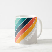Retro Ocean Rainbow Striped with Name コーヒーマグカップ (正面右)
