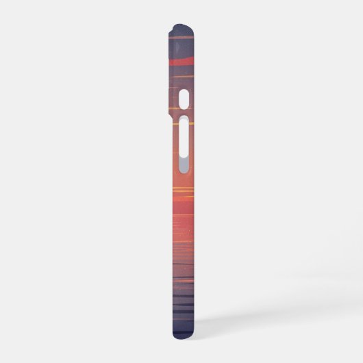 Retro Ocean Sunset iPhone 16ケース (左側面)
