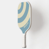 Retro Ocean Three Circle Stripe with Name ピックルボールラケット (左)