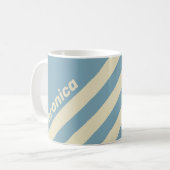 Retro Ocean Three Stripes with Name コーヒーマグカップ (正面左)