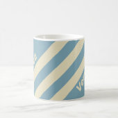 Retro Ocean Three Stripes with Name コーヒーマグカップ (中央)