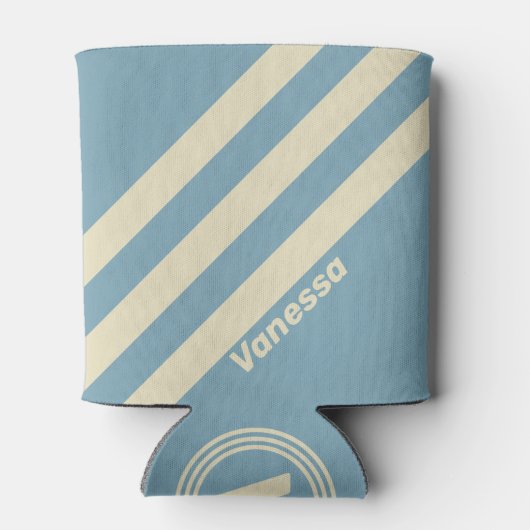 Retro Ocean Three Stripes with Name 缶クーラー (裏面)