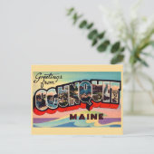 Retro Ogunquit ME Greetings Postcard ポストカード (スタンド正面)
