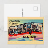 Retro Ogunquit ME Greetings Postcard ポストカード (正面/裏面)