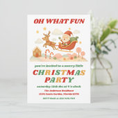Retro Oh What Fun Editable Christmas Party 招待状 (スタンド正面)