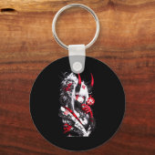 Retro Okami Girl Basic Japan Style Fox Cute Cool M キーホルダー (正面)