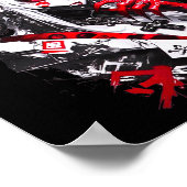 Retro Okami Girl Basic Japan Style Fox Cute Cool M ポスター (角)