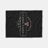 Retro Old Fashioned Kringle Candy Canes Co Merry C フリースブランケット (正面(横))