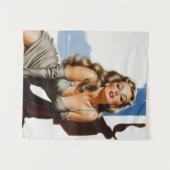 Retro Old Hollywood Beautiful Blonde Woman タペストリー (正面(横))