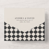 Retro Old Money Checkered Wedding オールインワン招待状 (裏面)