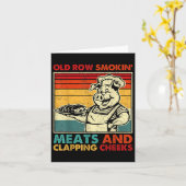 Retro Old Row Smoking Meats And Clapping Cheeks Fu カード (黄色い花)