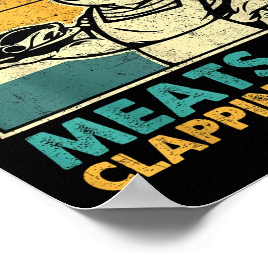 Retro Old Row Smoking Meats And Clapping Cheeks Fu ポスター (角)