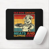 Retro Old Row Smoking Meats And Clapping Cheeks Fu マウスパッド (マウス)