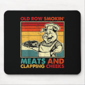 Retro Old Row Smoking Meats And Clapping Cheeks Fu マウスパッド (正面)