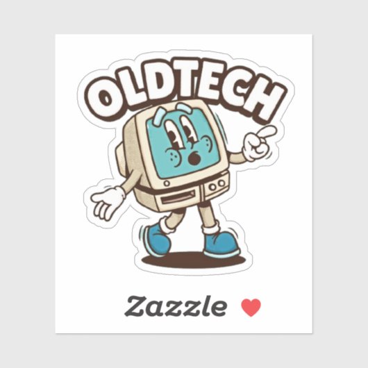 Retro OldTech Cartoon Computer Sticker シール (シート)