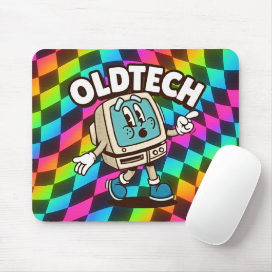 Retro OldTech Psychedelic Mousepad マウスパッド (マウス)