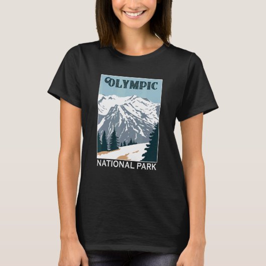 Retro Olympic National Park Mountain Camping Souve Tシャツ (正面)