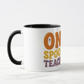 Retro One Spooky Teacher Groovy Halloween Mug マグカップ (左)