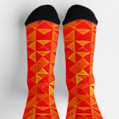 Retro Op-Art Orange Triangle Socks  ソックス (上部)