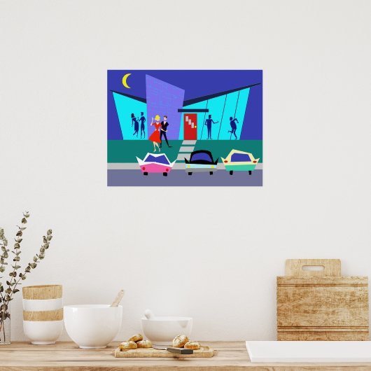 Retro Open House Party Poster ポスター (キッチン)