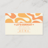 Retro Orange 70s Boho Groovy Funky Trendy Fun 名刺 (裏面)