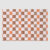 Retro orange and brown Turkey Checkered 薄葉紙 (正面)