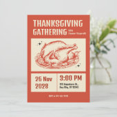 Retro Orange and Cream Thanksgiving Gathering 招待状 (スタンド正面)