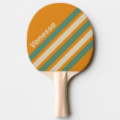 Retro Orange Angled Striping with Name 卓球ラケット (裏面)