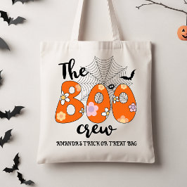 Retro Orange Black Boo Crew Trick Or Treat Tote トートバッグ