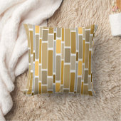 Retro Orange Brown and Gold Blocks クッション (ブランケット)