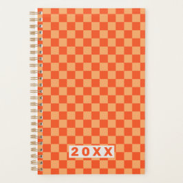 Retro Orange Checkerboard 2026 プランナー手帳