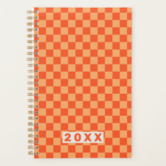 Retro Orange Checkerboard 2026 プランナー手帳