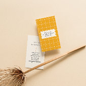 Retro Orange Checkered  Stripes Trendy Boho Fun 名刺