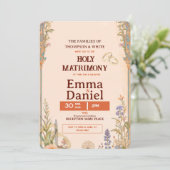 Retro Orange Chic Wedding Invitation 招待状 (スタンド正面)