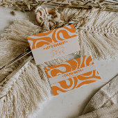 Retro Orange Cream 70s Boho Groovy Funky Trendy 名刺