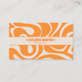 Retro Orange Cream QR Code 70s Boho Groovy Funky  名刺 (正面)