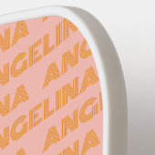 Retro Orange Custom Name Pickleball Paddle 70s ピックルボールラケット (左詳細)