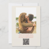 Retro Orange Fun Whimsical QR Code Photo Wedding 招待状 (裏面)