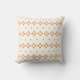 Retro Orange Geometric Dot Pattern クッション