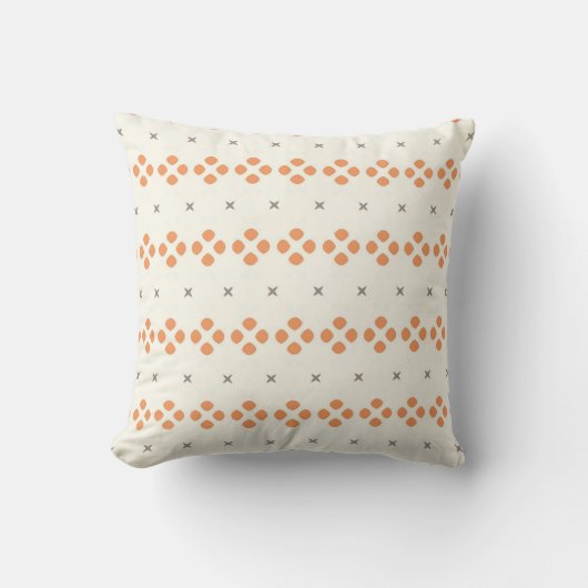 Retro Orange Geometric Dot Pattern クッション (正面)