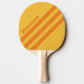 Retro Orange Groove Angled Striping with Name 卓球ラケット (裏面)