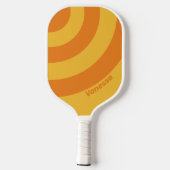 Retro Orange Groove Circle Strip with Name ピックルボールラケット (裏面)